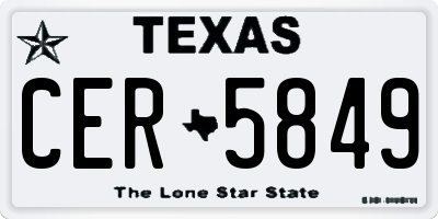 TX license plate CER5849