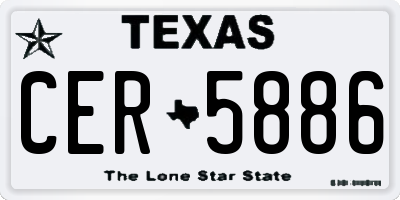 TX license plate CER5886