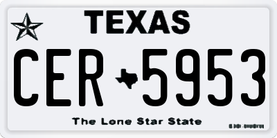 TX license plate CER5953