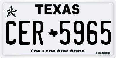 TX license plate CER5965