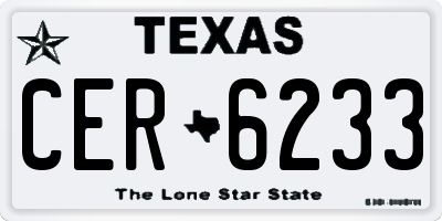TX license plate CER6233