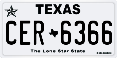 TX license plate CER6366
