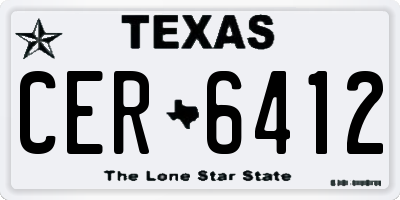 TX license plate CER6412