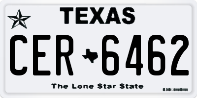TX license plate CER6462