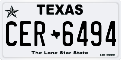 TX license plate CER6494