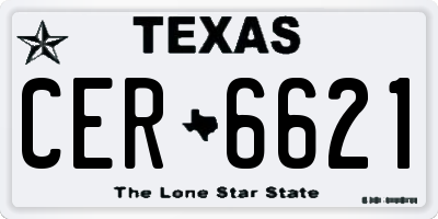 TX license plate CER6621