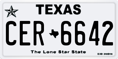 TX license plate CER6642