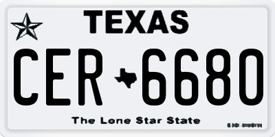 TX license plate CER6680
