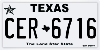 TX license plate CER6716