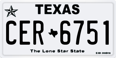 TX license plate CER6751