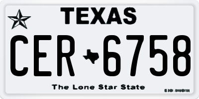 TX license plate CER6758