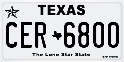 TX license plate CER6800