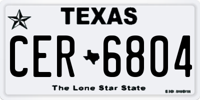 TX license plate CER6804