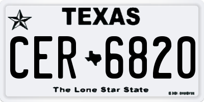 TX license plate CER6820