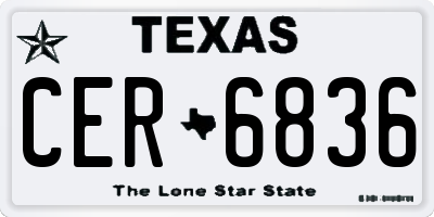 TX license plate CER6836