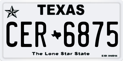 TX license plate CER6875