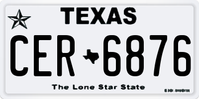 TX license plate CER6876