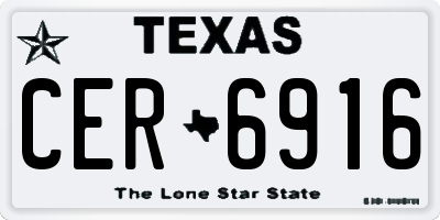 TX license plate CER6916
