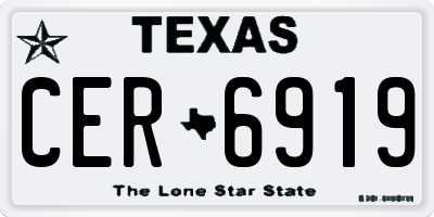 TX license plate CER6919