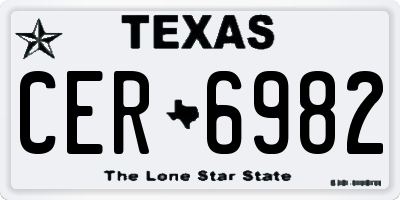 TX license plate CER6982