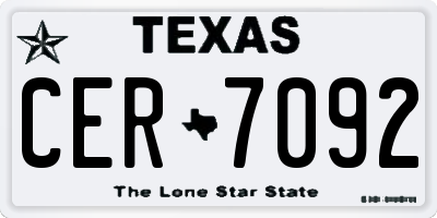 TX license plate CER7092