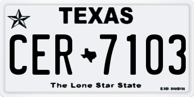 TX license plate CER7103