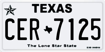 TX license plate CER7125