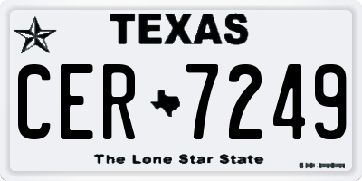 TX license plate CER7249
