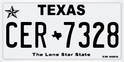 TX license plate CER7328
