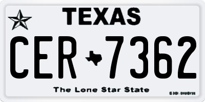 TX license plate CER7362
