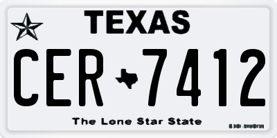 TX license plate CER7412