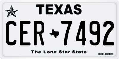 TX license plate CER7492