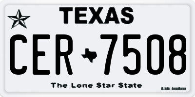 TX license plate CER7508