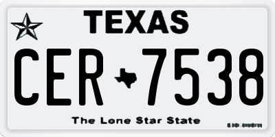 TX license plate CER7538