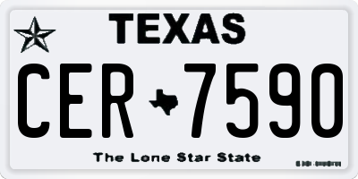 TX license plate CER7590