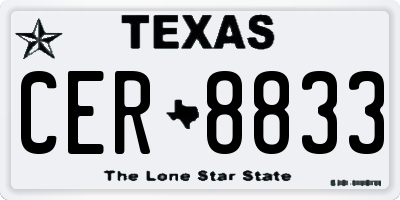 TX license plate CER8833