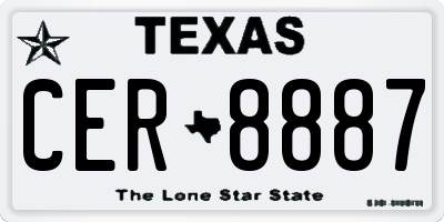 TX license plate CER8887