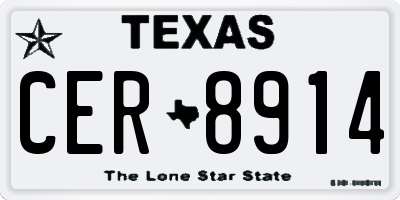 TX license plate CER8914