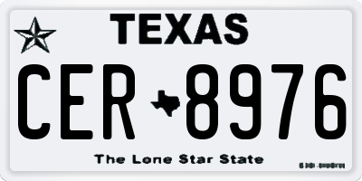 TX license plate CER8976