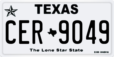 TX license plate CER9049