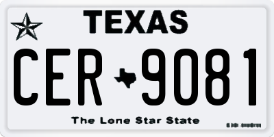 TX license plate CER9081