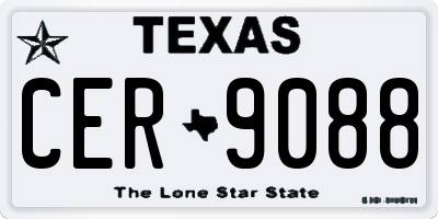 TX license plate CER9088