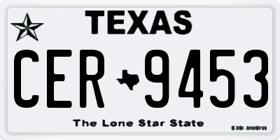 TX license plate CER9453
