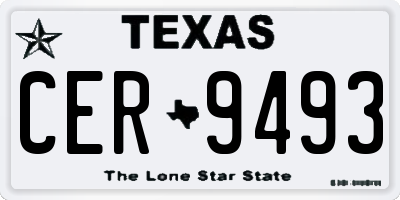 TX license plate CER9493