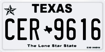 TX license plate CER9616