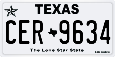 TX license plate CER9634