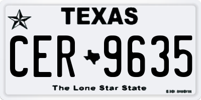 TX license plate CER9635
