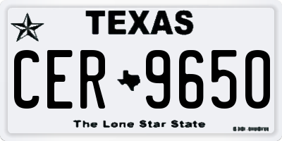 TX license plate CER9650