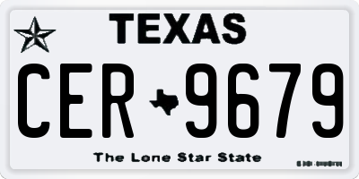 TX license plate CER9679