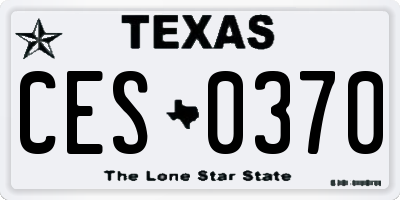 TX license plate CES0370
